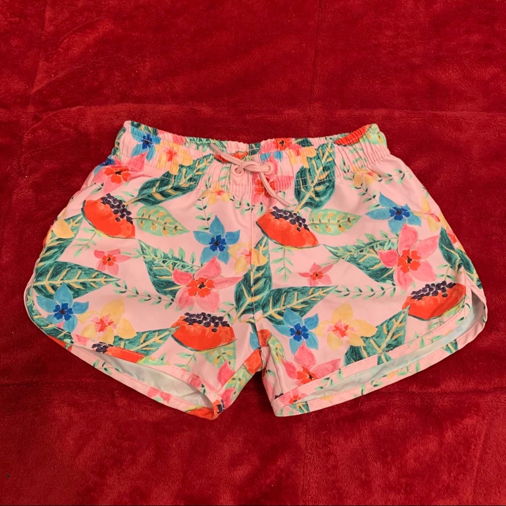 ZARA kids pink floral swim shorts